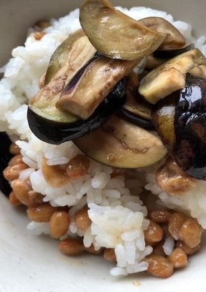 納豆とナスの醤油漬けのご飯-レシピのメイン写真