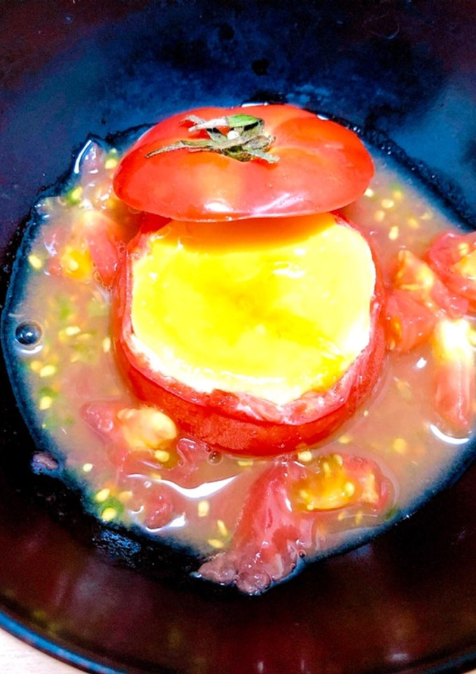 レンジで簡単！トマトの茶碗蒸し-レシピのメイン写真