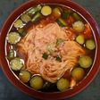 きゅうりとししとうのトマトにゅうめん