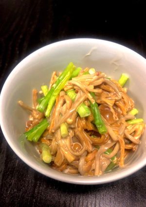 レンジで簡単！エノキとネギのマヨポン和え-レシピのメイン写真