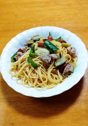 乾燥トマトと夏野菜のパスタ-レシピのメイン写真