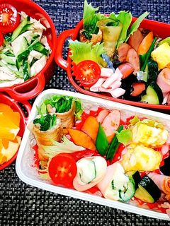 息子と娘のお弁当'20.7.8-レシピのメイン写真