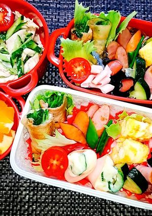 息子と娘のお弁当'20.7.8-レシピのメイン写真