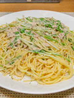 ツナと水菜のマヨネーズパスタ-レシピのメイン写真