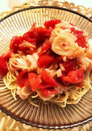 生姜とトマトのパスタ-レシピのメイン写真