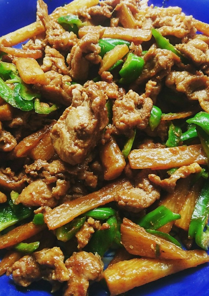 『豚肉と長芋とピーマンの焼肉タレ炒め』-レシピのメイン写真