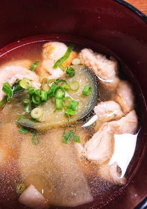 鶏皮のお味噌汁-レシピのメイン写真
