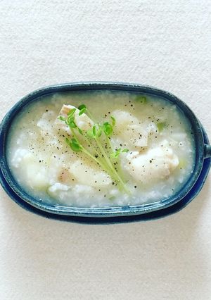 【朝がゆ】鱈とゆりねの薬膳がゆ-レシピのメイン写真