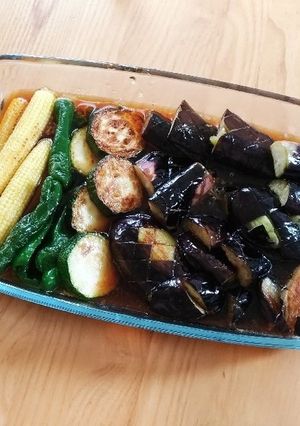 ニンニク香る夏野菜の揚げびたし-レシピのメイン写真
