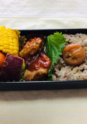 193、雑穀米と煮込みハンバーグ弁当♡-レシピのメイン写真
