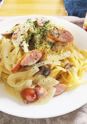 豆乳のクリームパスタ-レシピのメイン写真