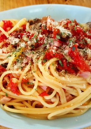 トマトでパスタ-レシピのメイン写真