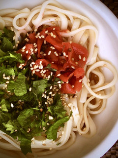 梅干+大葉+胡麻の冷製パスタorうどん-レシピのメイン写真