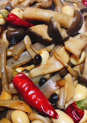 キノコと蒟蒻と大豆のオイスター炒め-レシピのメイン写真