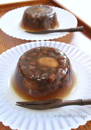 甘納豆で・・黒糖くり鹿の子風-レシピのメイン写真