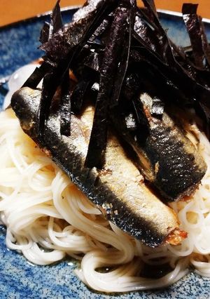 そうめんアレンジ！サバ缶だけ！包丁なし！-レシピのメイン写真