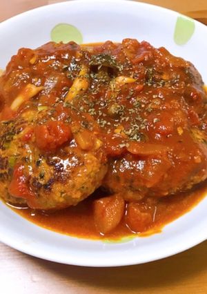 栄養満点！トマト煮込みハンバーグ★-レシピのメイン写真