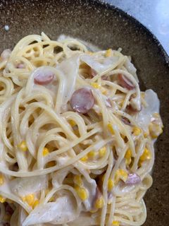 とうもろこしとウインナーのクリームパスタ-レシピのメイン写真