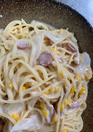 とうもろこしとウインナーのクリームパスタ-レシピのメイン写真