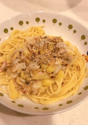 余ったクラムチャウダで、クラチャウパスタ-レシピのメイン写真