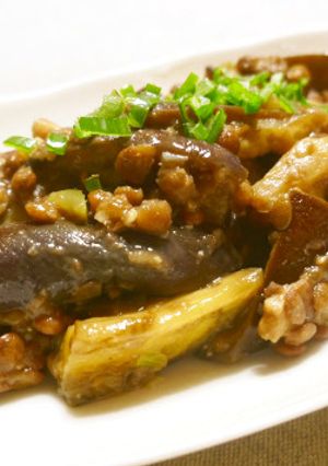 ヴィーガン☆ナスとレンズ豆の肉味噌風炒め-レシピのメイン写真