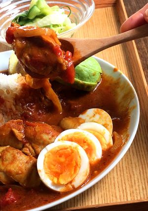 ヘルシー☆簡単♪バターチキンとまとカレー-レシピのメイン写真
