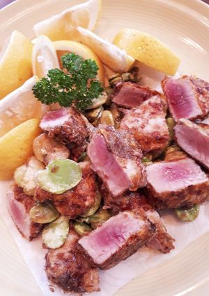 カツオとそら豆のとも揚げ-レシピのメイン写真