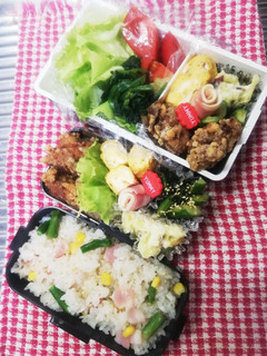 パパ&高校男子弁当♡唐揚げ7/9-レシピのメイン写真