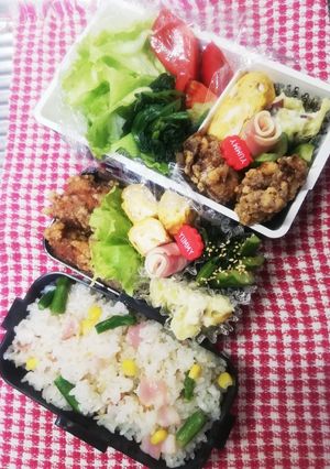 パパ&高校男子弁当♡唐揚げ7/9-レシピのメイン写真