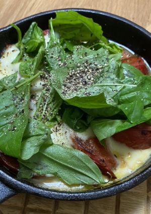 赤ワインに♩焼きトマトと伸びる焼きチーズ-レシピのメイン写真