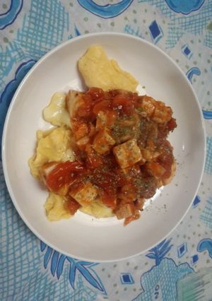 簡単サラダチキンチーズトマトオムレツ-レシピのメイン写真
