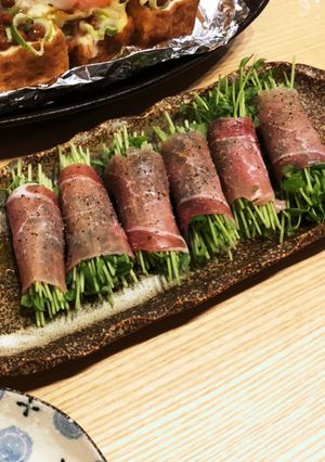 豆苗生ハムまき-レシピのメイン写真