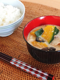 かぼちゃの豆乳ごま味噌汁-レシピのメイン写真