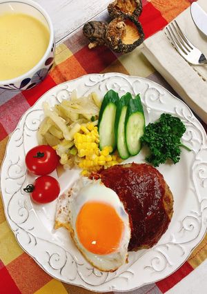 椎茸粉で美味しい合挽ハンバーグ-レシピのメイン写真