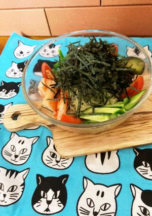 美味夏野菜で頂く紫蘇胡麻ジェノベーゼ素麺-レシピのメイン写真