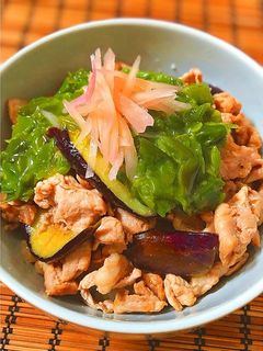 豚こまと茄子のポン酢炒め丼♬-レシピのメイン写真