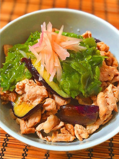 豚こまと茄子のポン酢炒め丼♬-レシピのメイン写真