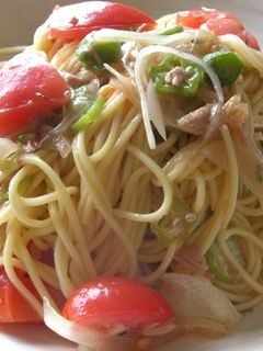 「金のパスタ」で冷たい和風トマトパスタ-レシピのメイン写真