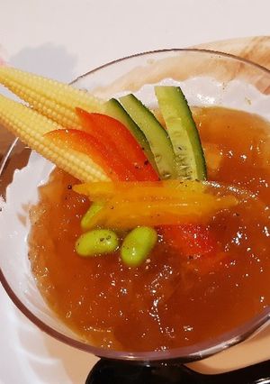 彩り冷製スープ~カレー風ジュレ仕立て~-レシピのメイン写真