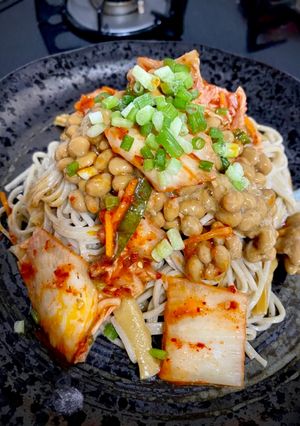 キムチと青じそ納豆の冷やし油そば-レシピのメイン写真