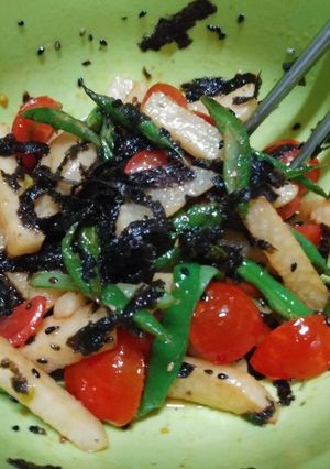 野菜炒めチョレギあえ♡かぶトマトいんげん-レシピのメイン写真