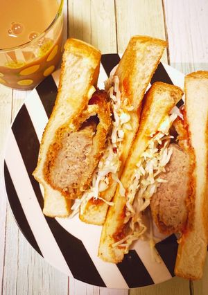 簡単5分で食べれるホットメンチカツサンド-レシピのメイン写真
