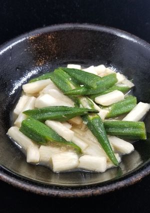 長芋とオクラのめんつゆ漬け物わさび風味-レシピのメイン写真