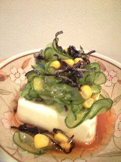 きゅうりいっぱいゴマ油醤油冷奴♥-レシピのメイン写真