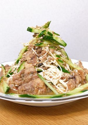 さば缶とキュウリのとうふそうめん風-レシピのメイン写真