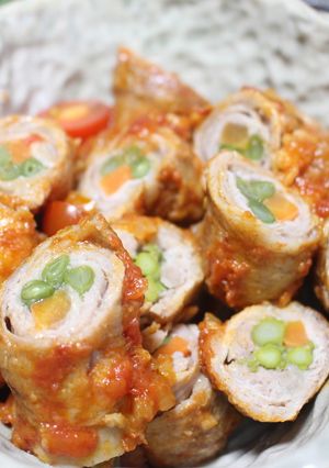 ロールポークのトマト煮込み-レシピのメイン写真