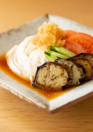 手作りつゆで♪揚げなすおろしライスパスタ-レシピのメイン写真