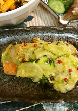 鮭とズッキーニちゃんちゃん焼き風-レシピのメイン写真