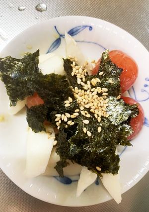 長芋とミニトマトのワサビ和え-レシピのメイン写真