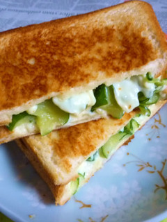 きゅうりのわさび漬けのホットサンド-レシピのメイン写真
